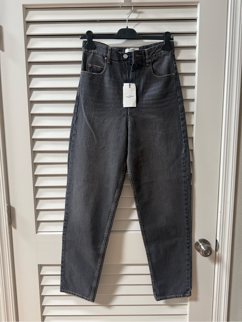 Isabel Marant New High-Rise Charcoal Gray Jeans